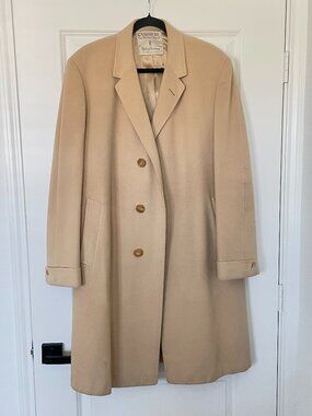 Hickey Freeman Vintage Camel 100% Cashmere Overcoat Men Custom Tailored